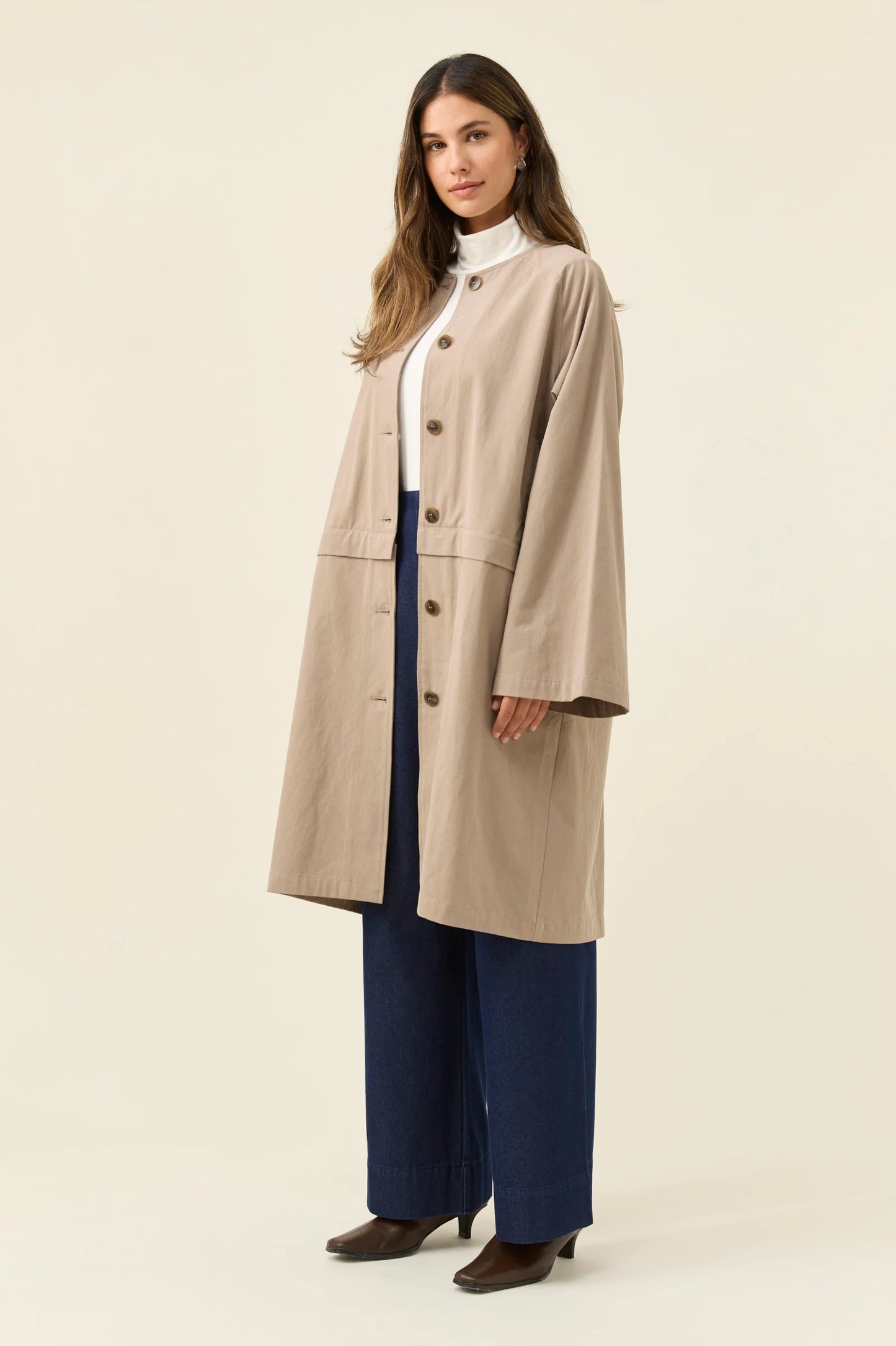 Farida Convertible Coat - Stone