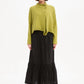 Cowl Neck  Button Knit - Deep Citrus