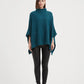 Funnel Neck Shawl Teal Blue (One Size)