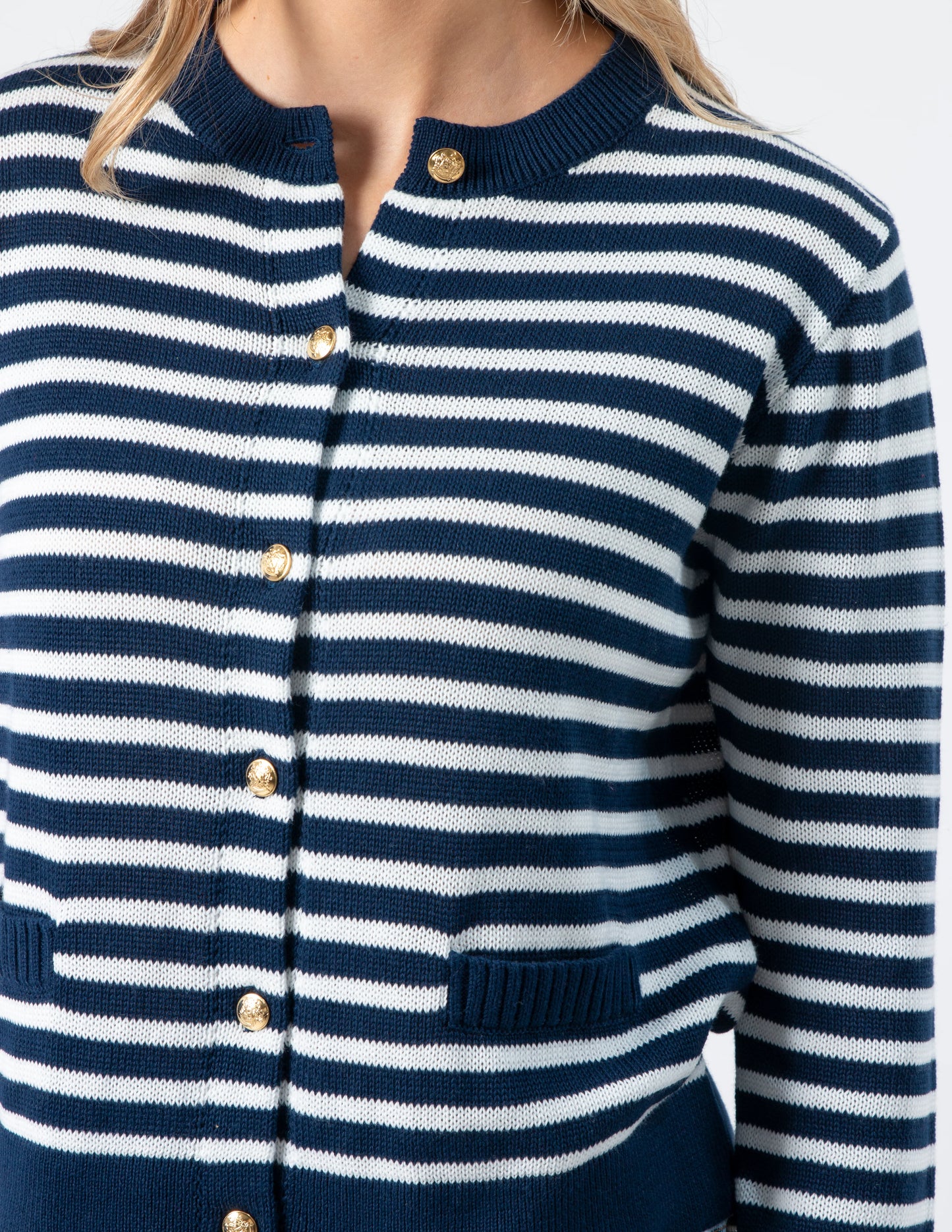 Navy & White Cardigan