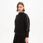 Contrast Stitch Detail Knit - Black