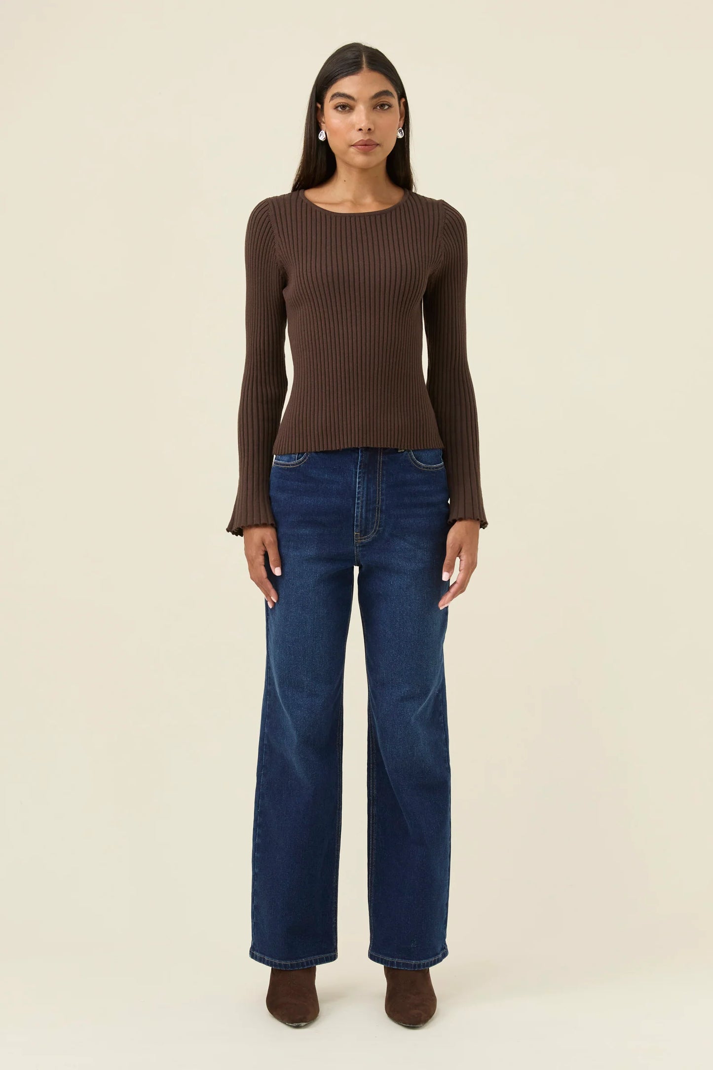 Darby Knit Top Chocolate