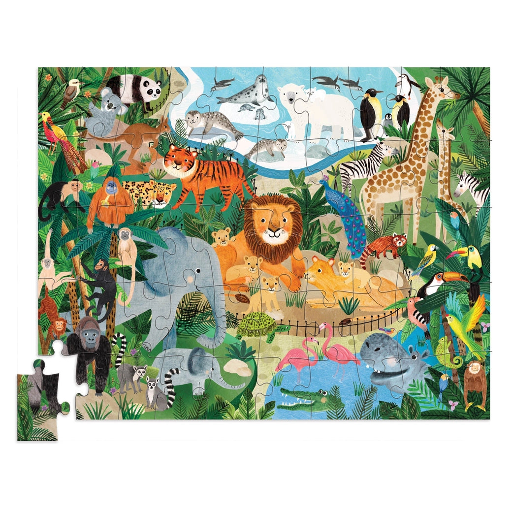 Flat House Puzzle - 50 Piece - Zoo