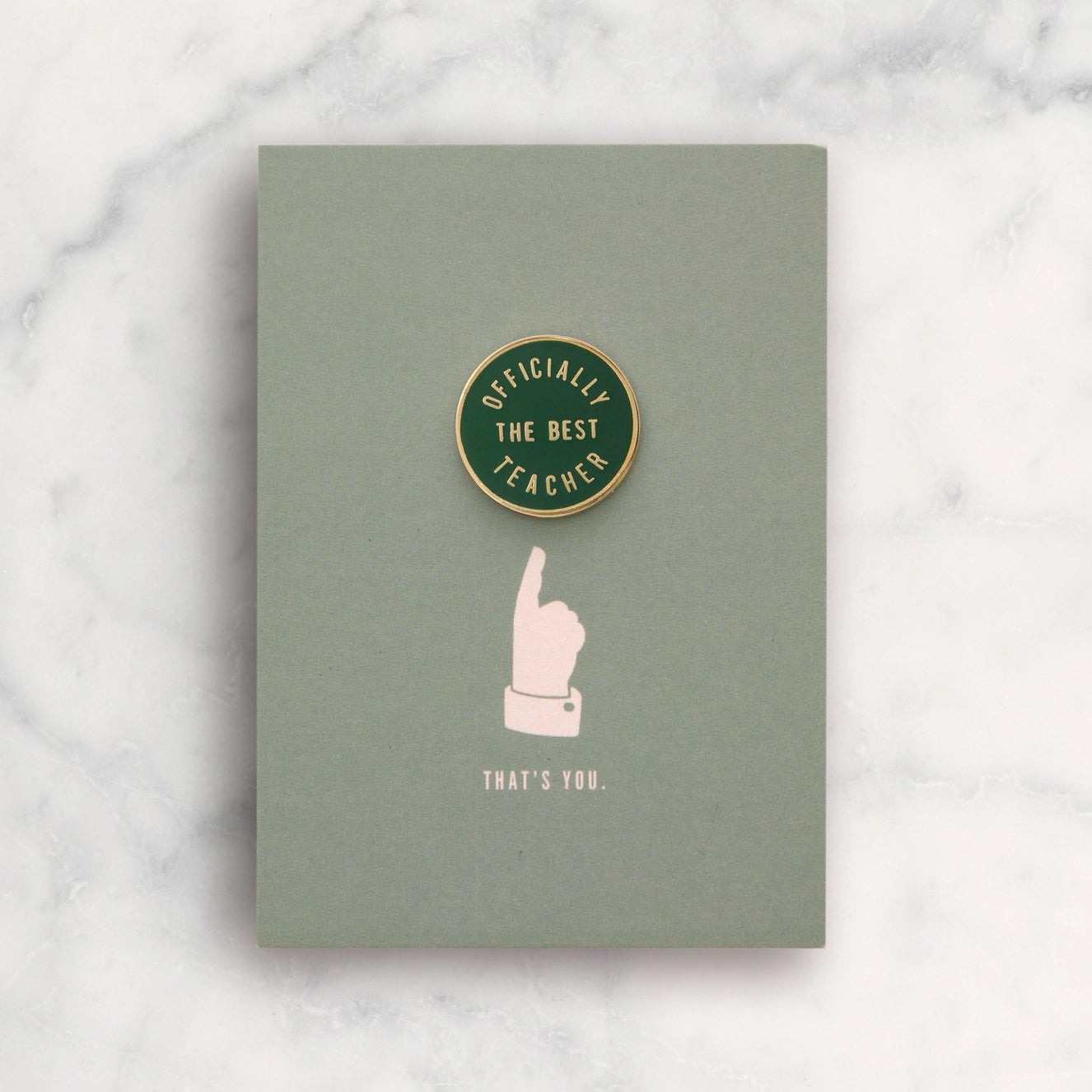 Officially the Best Teacher - Enamel Pin (Olive)