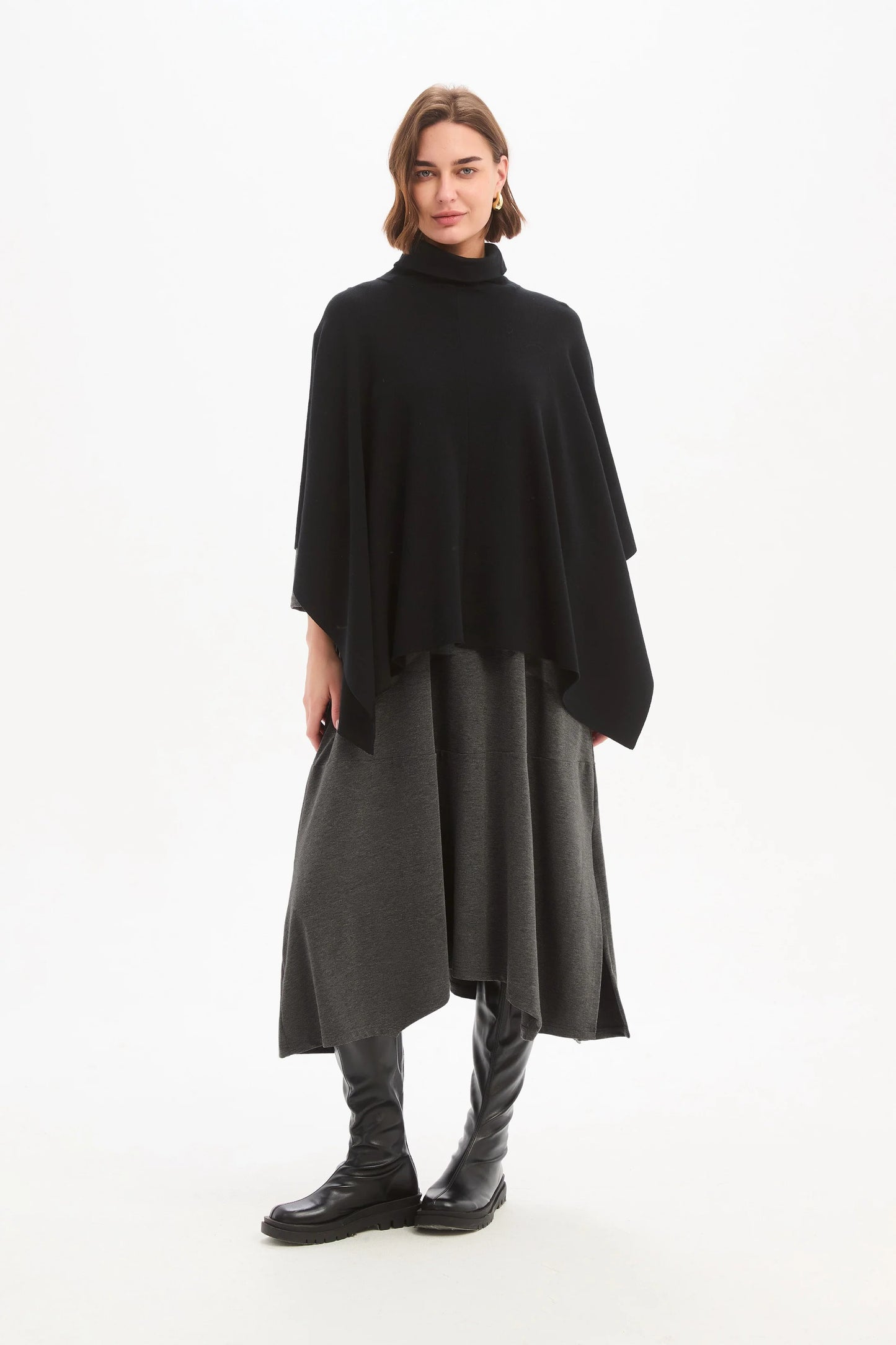 Crossover Wrap Knit - Charcoal (One Size)
