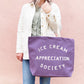Ice Cream Appreciation Society - Lavender Canvas Tote Bag