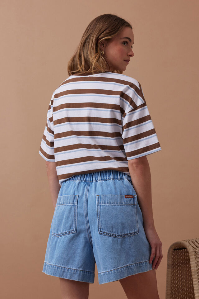 DARCY RELAXED EVERYDAY SHORT / MID BLUE WASH