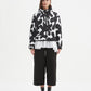 REVERSIBLE PRINT PUFFER JACKET (BLACK & CREAM)