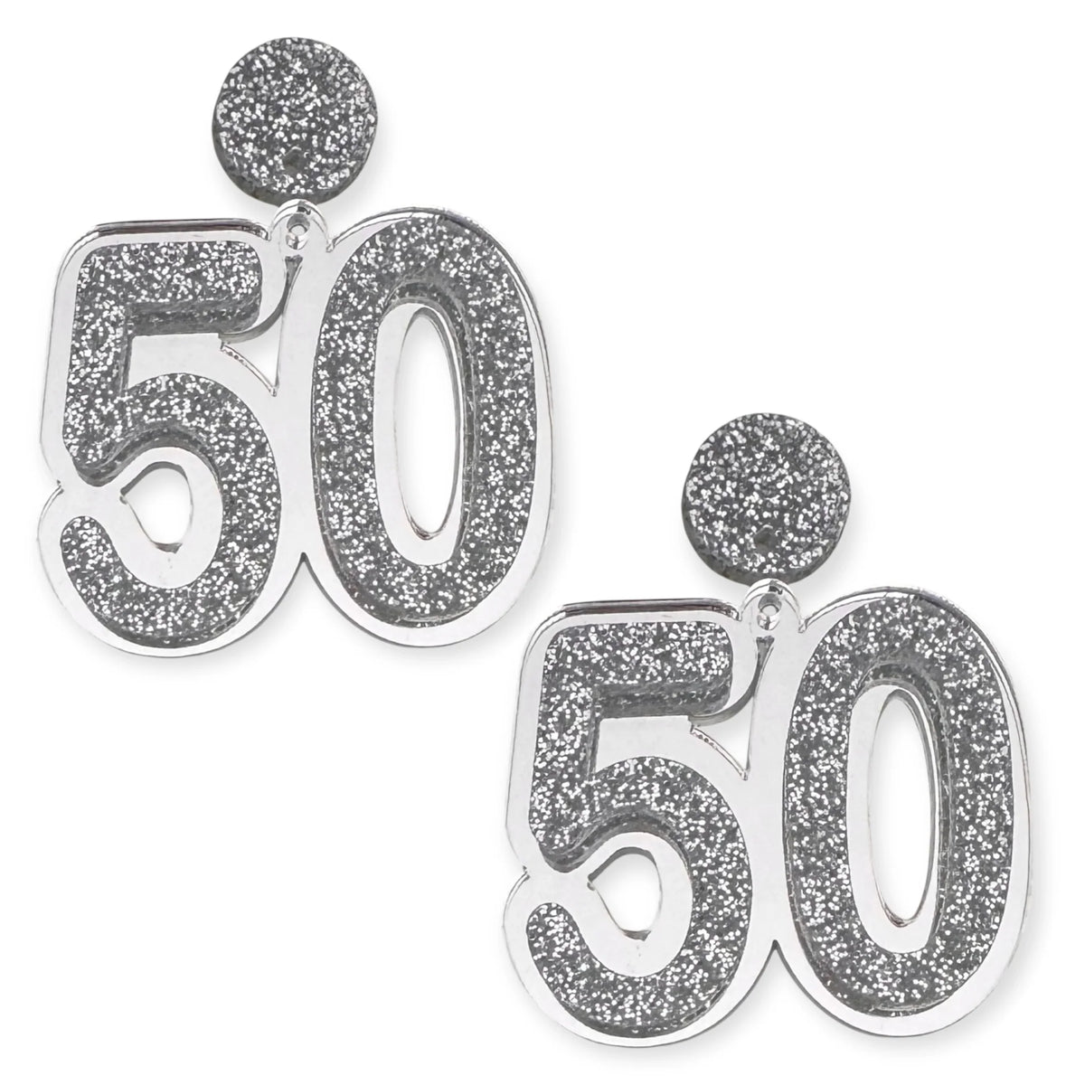 50 Birthday Earrings Silver / Silver