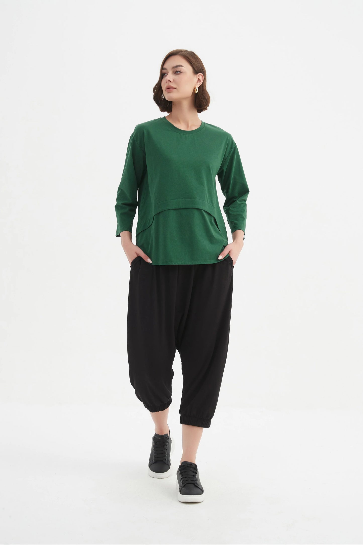 Curved Seam Top - Hunter Green