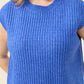 Miru Crew Knit Vest Cobalt