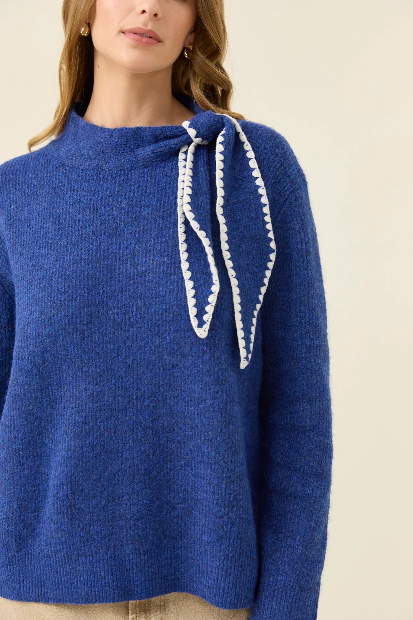Athena Scarf Jumper Cobalt