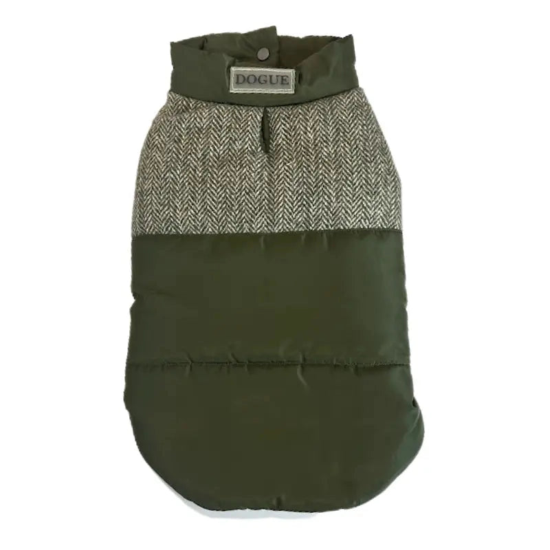 DOGUE Tweed Puffer Dog Jacket - Hunter Green