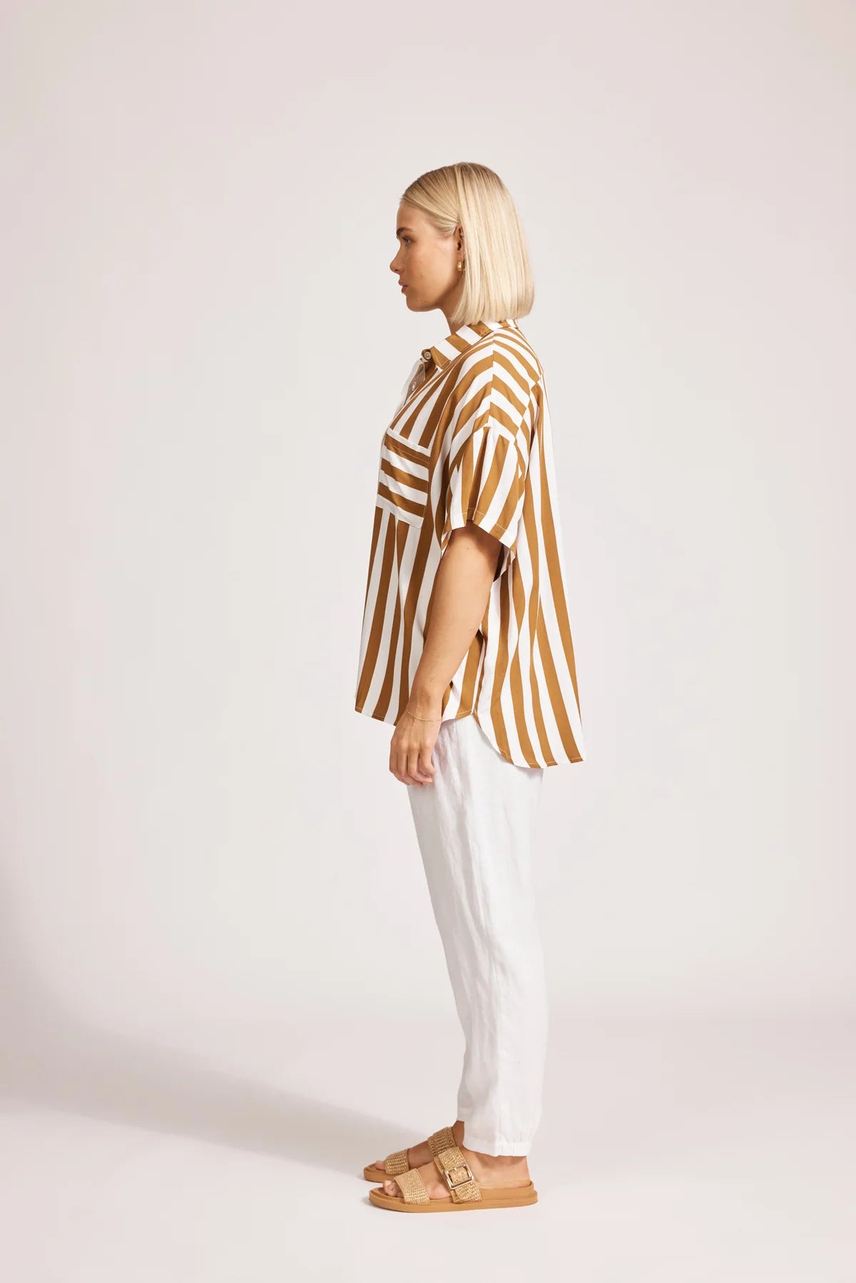 Treville  Stripe Shirt - Caramel