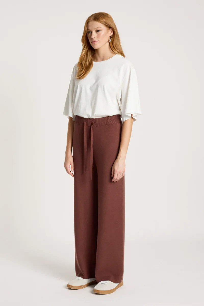Samira Knit Pant - Mahogany