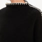 Contrast Stitch Detail Knit - Black