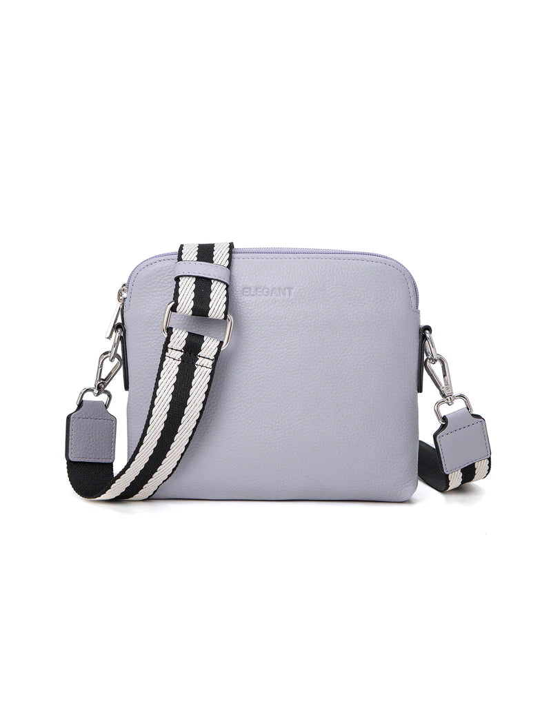Ashley Leather Bag Webbing Strap Cornflower
