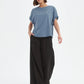 Bubble Sleeve Tee - Steel Blue