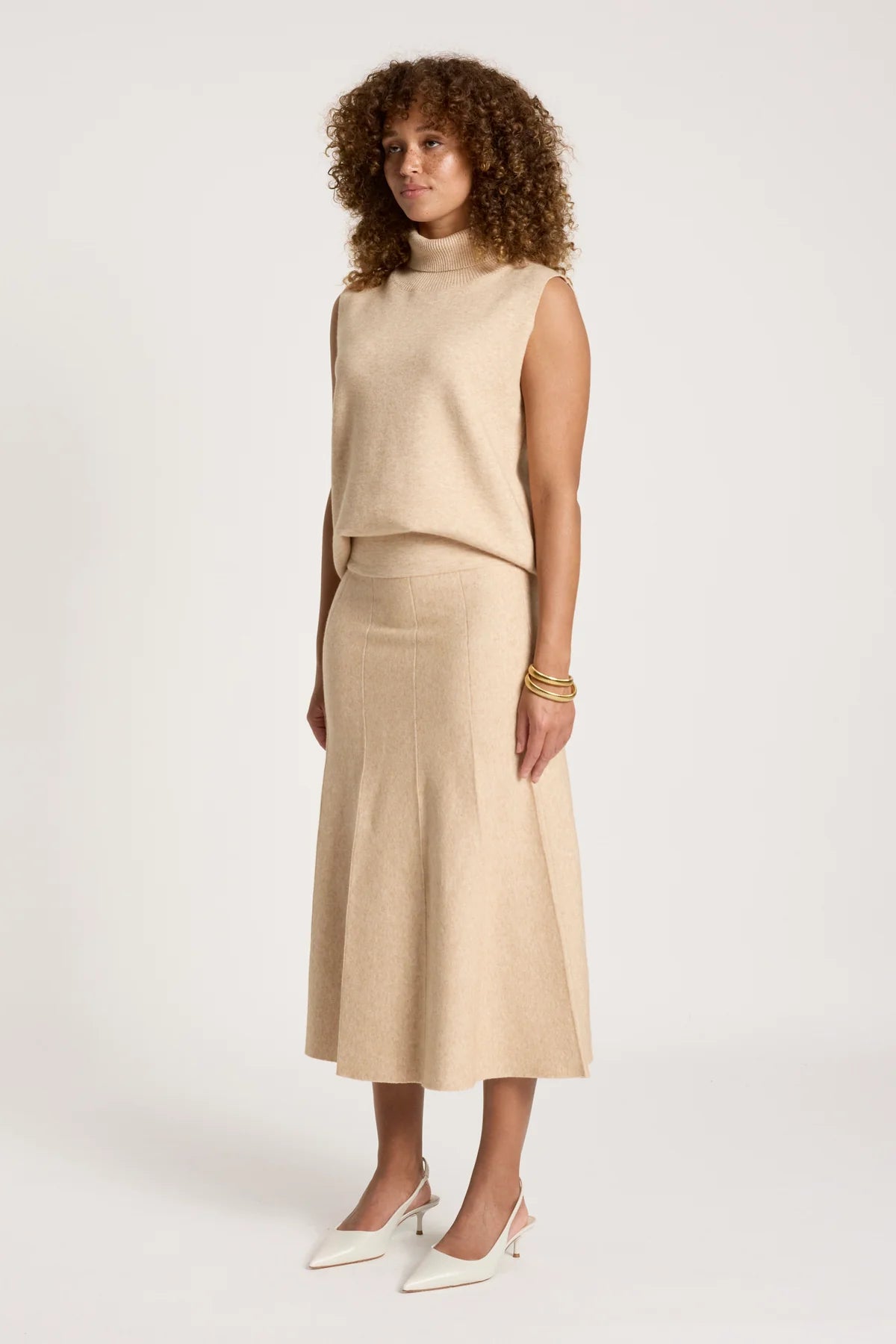 Zala Knit Skirt - Bisque