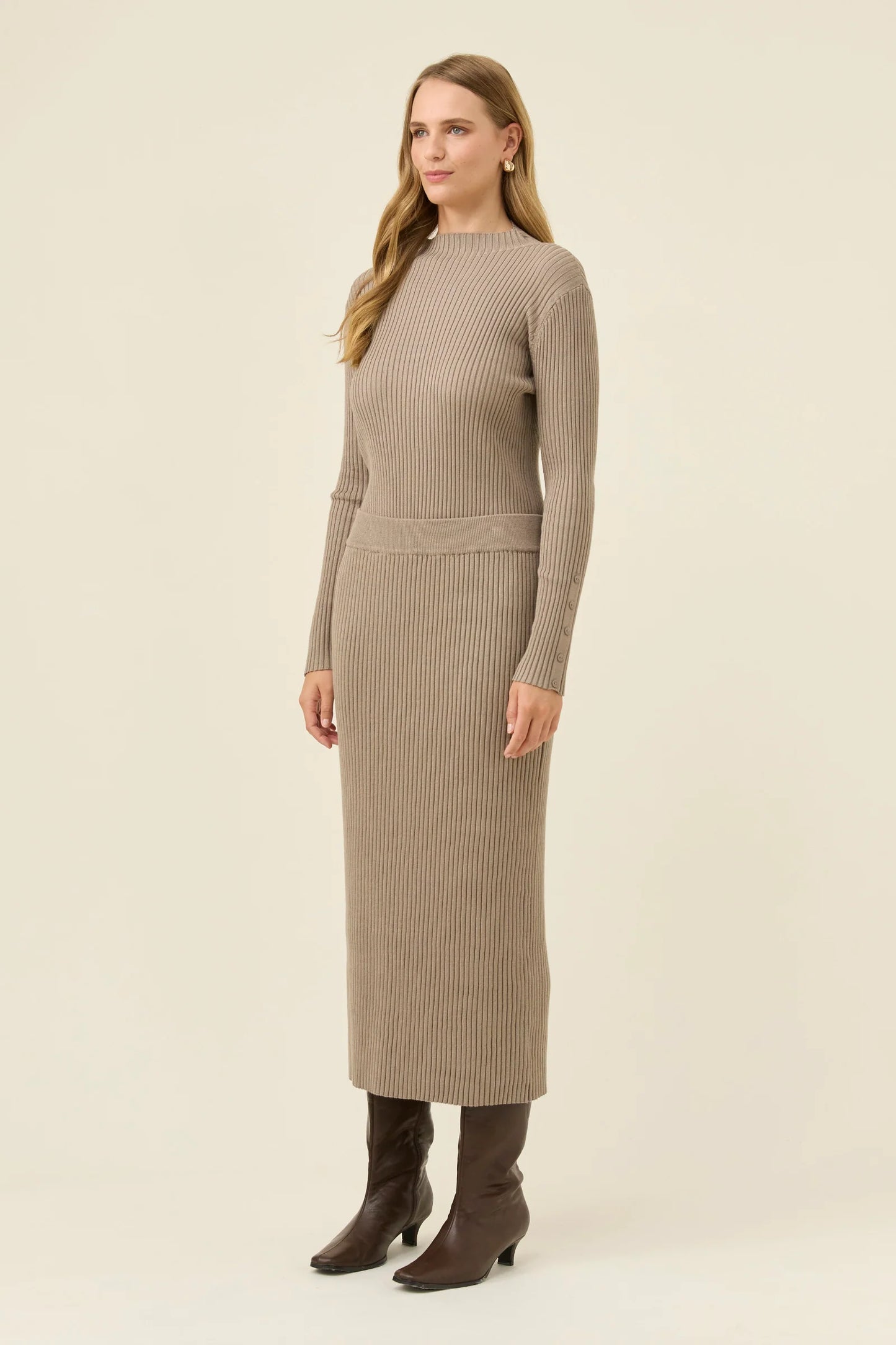 Juno Knit Skirt - Stone
