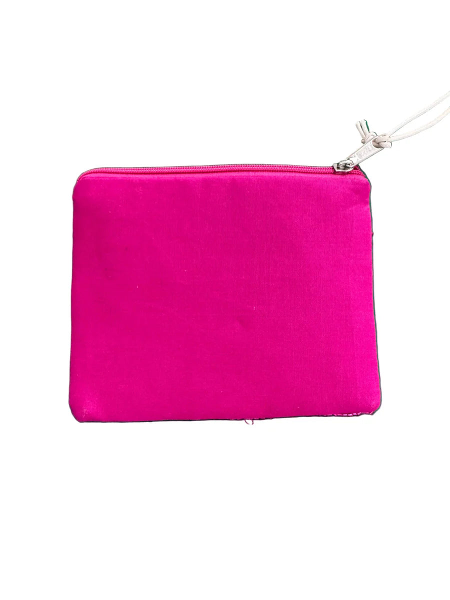 Pink Beaded Bow Coin Purse