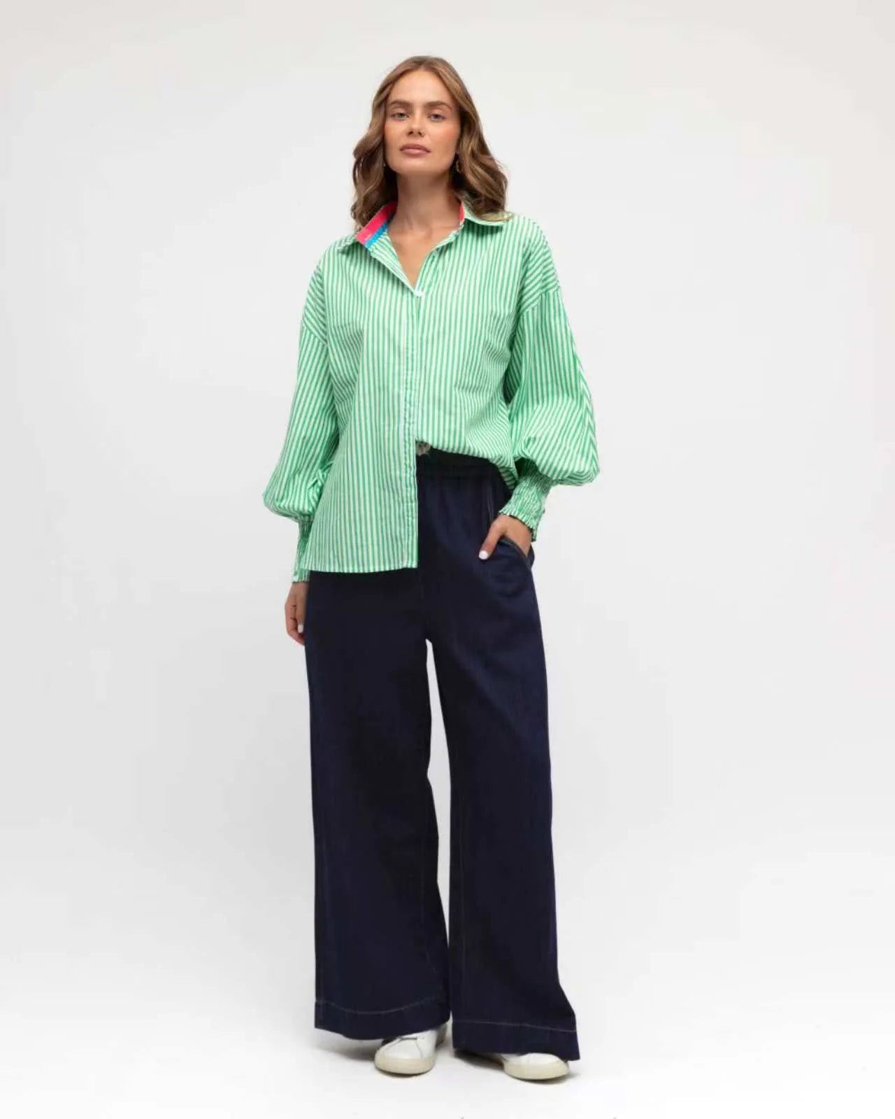 Stella Shirt Green Stripe