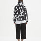 REVERSIBLE PRINT PUFFER JACKET (BLACK & CREAM)