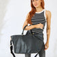 Vegan Leather Los Angeles Oversized Tote Bag - Black