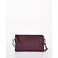 Kara Leather Purse with Strap - Aubergine