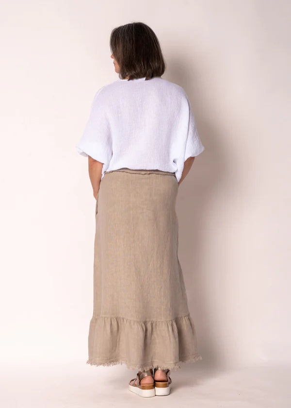 Gessica Linen Skirt Latte