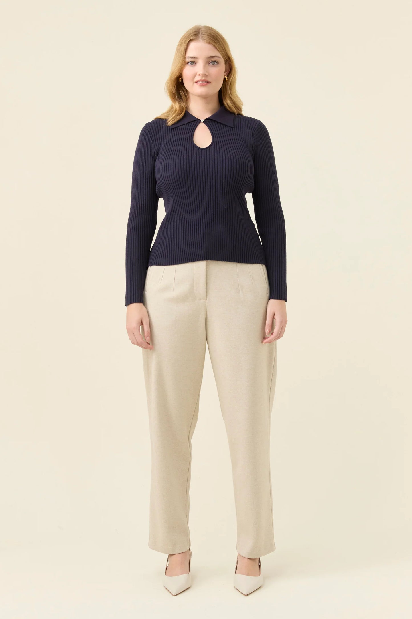 Nell Knit Top - Navy