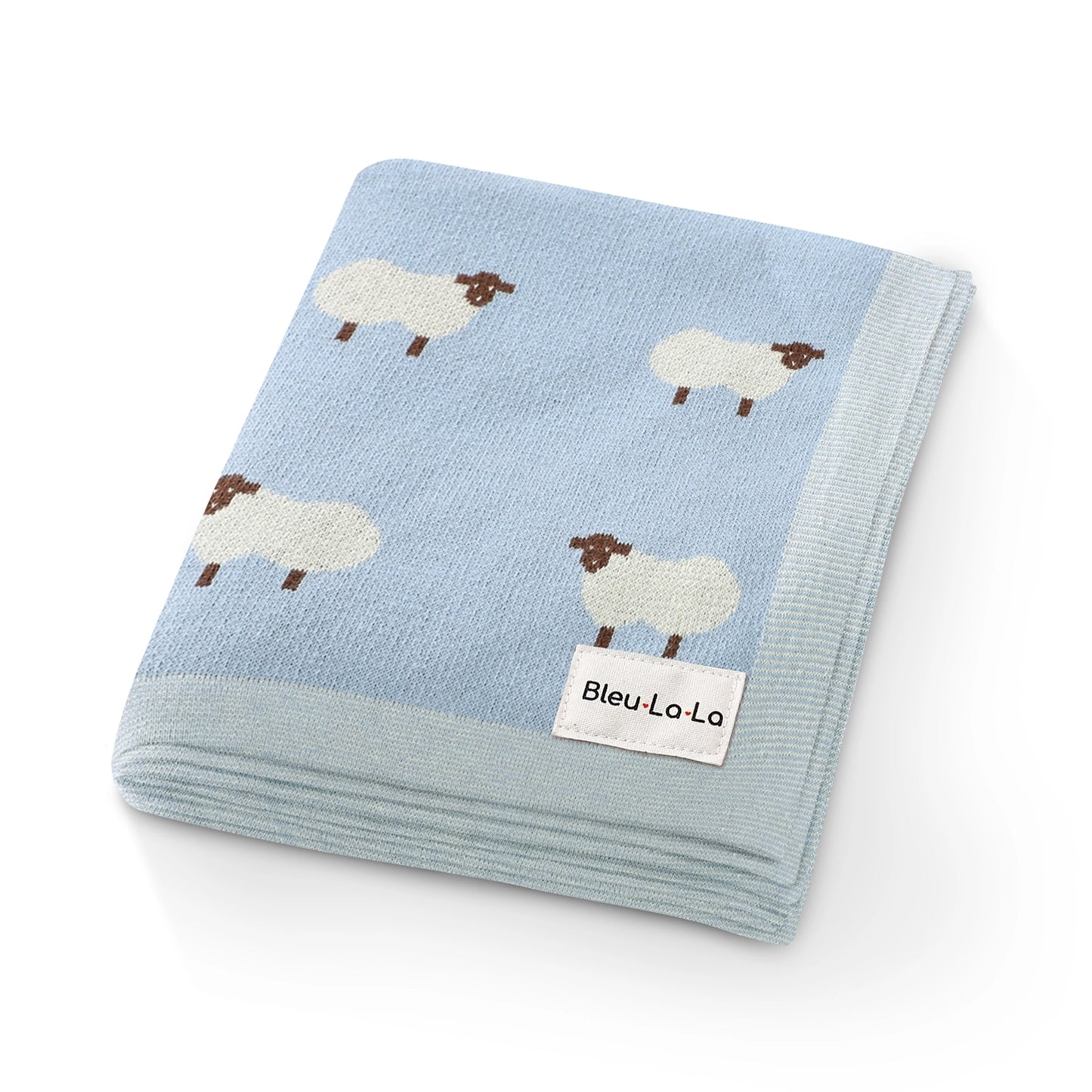 100% Cotton Baby Blanket - Sheep Blue