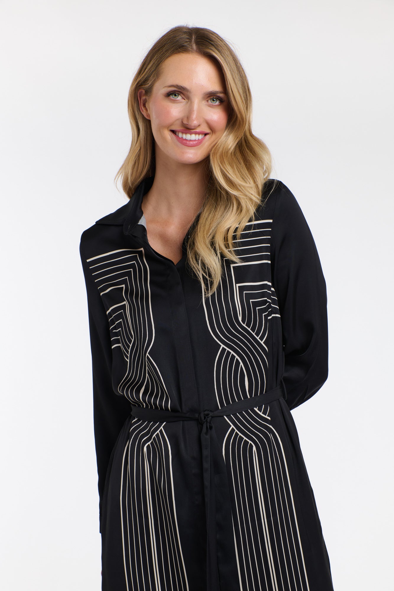 Lorena Print Dress - Black