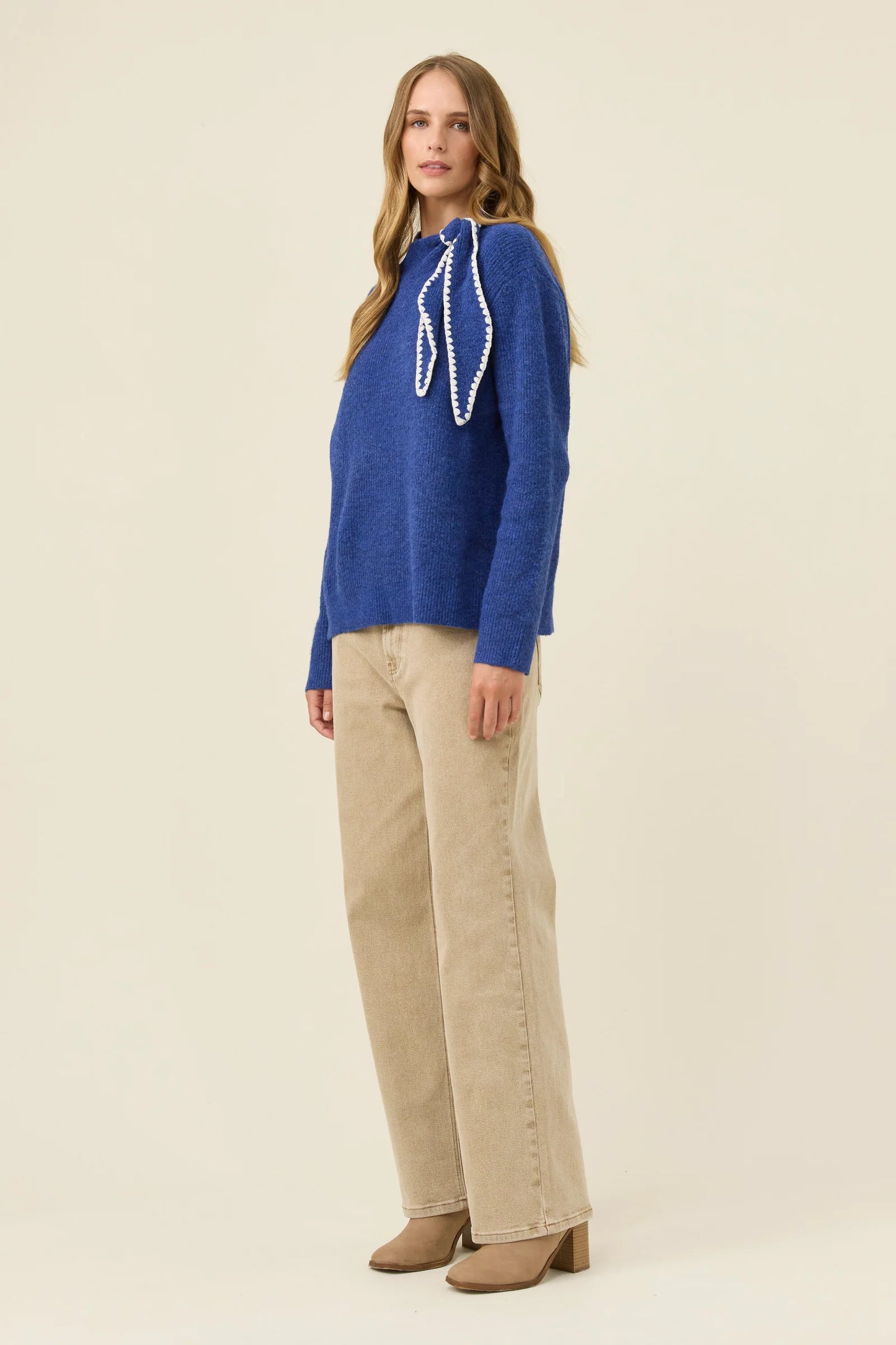 Athena Scarf Jumper Cobalt