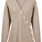 Miru Button Cardigan - Stone