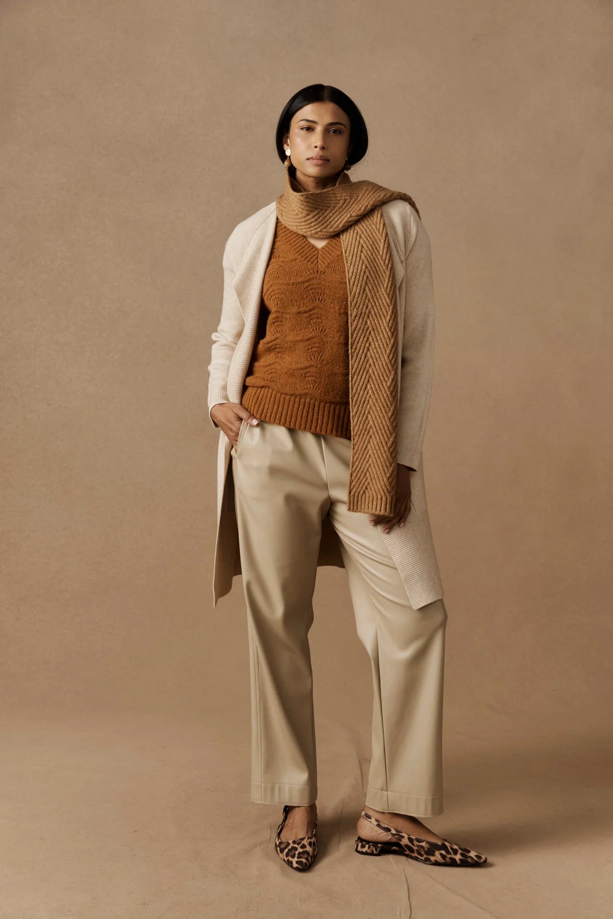 Sable Knit Scarf  -  Mocha