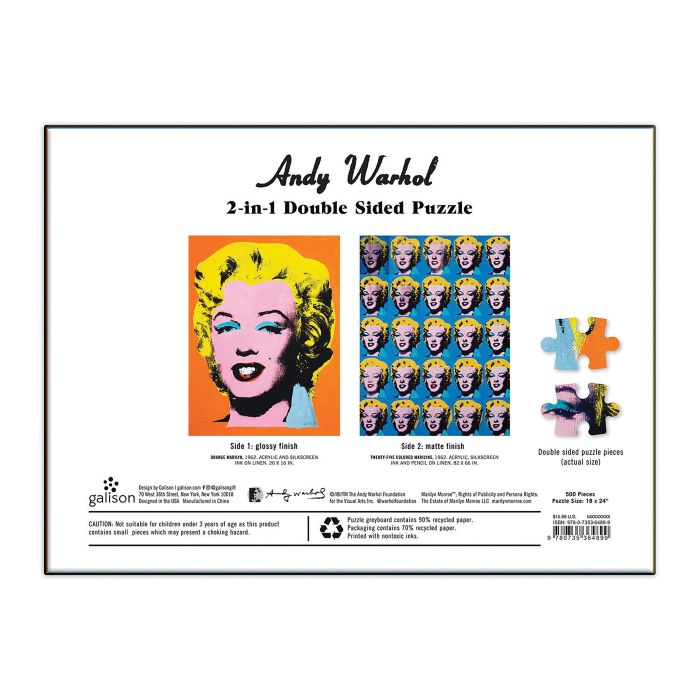 Andy Warhol Marilyn Double Sided Puzzle