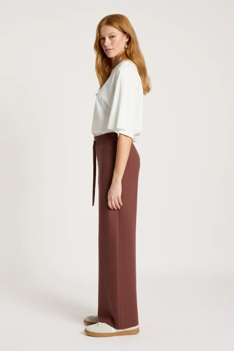 Samira Knit Pant - Mahogany