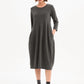DIAGONAL SEAM KNIT DRESS - Charcoal