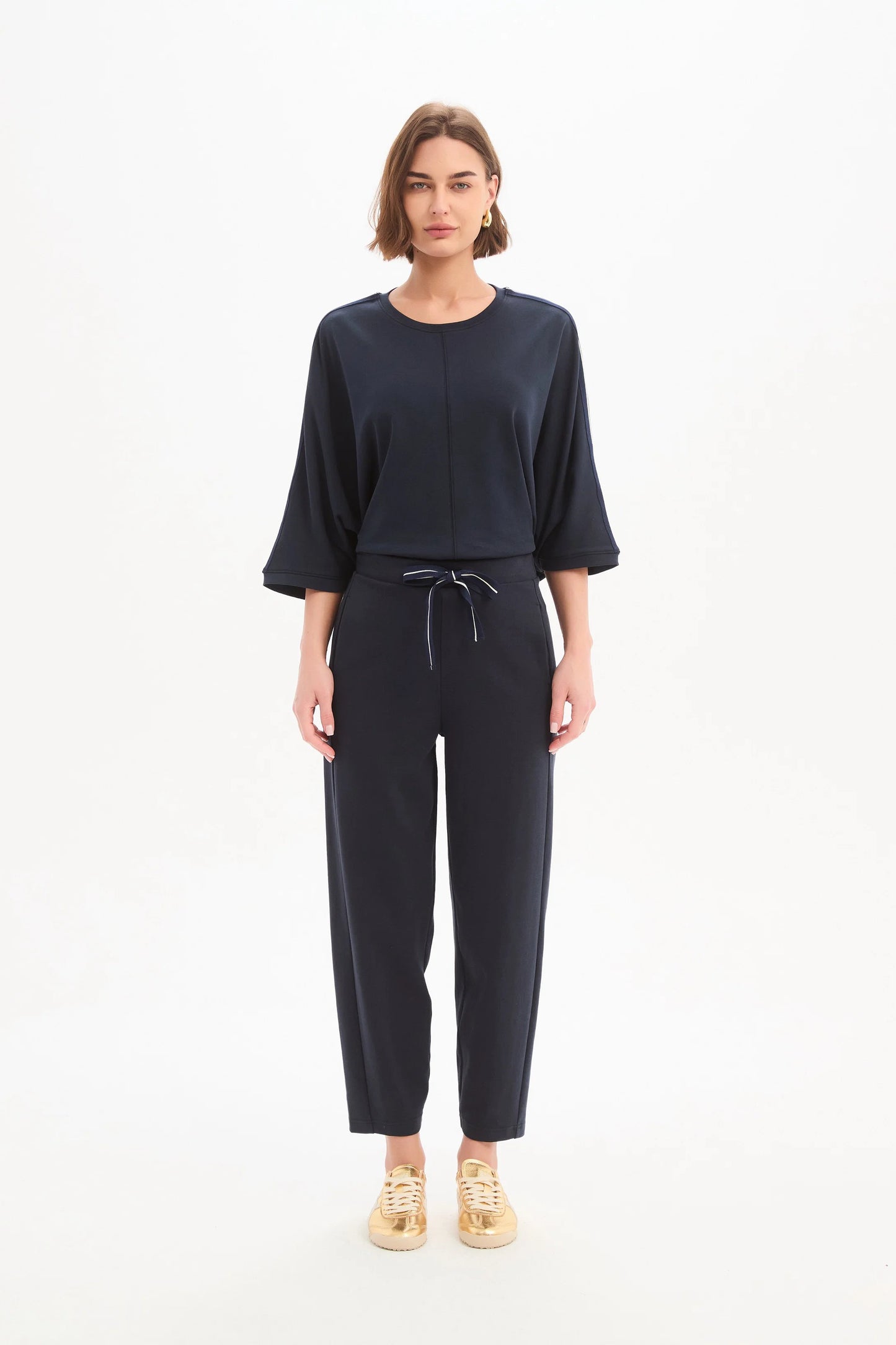 BARREL LEG LOUNGE PANT - Navy