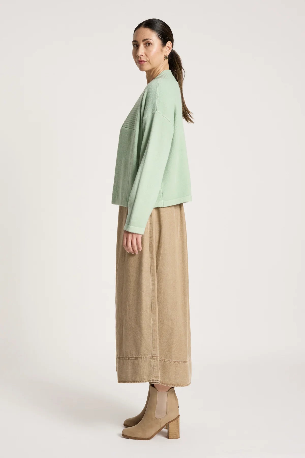 Samira Crop Cardigan - Sage