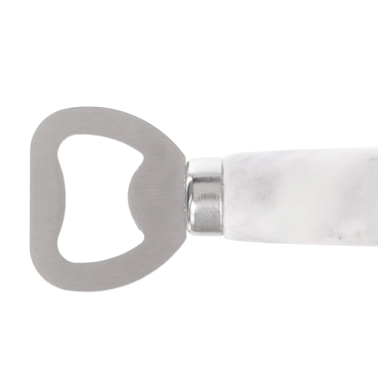 Marble Bottle Opener White Grey & Silver