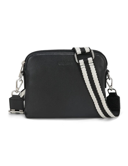 Ashley Leather Bag Webbing Strap Black