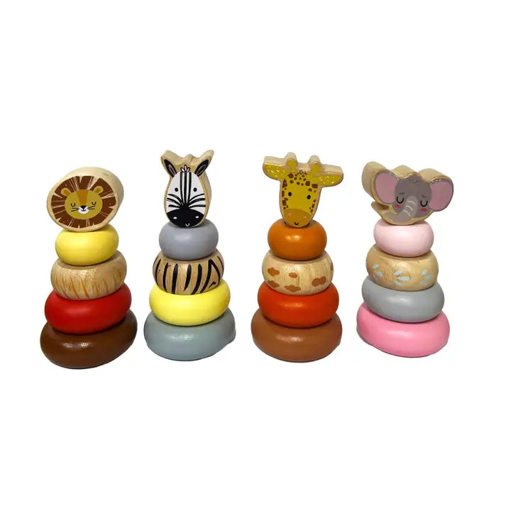 Wooden Mini Safari Animal Stacking Toy