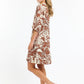 Belinda Print Dress - Pecan / White