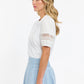 Alex Cotton Sleeve Tee - White