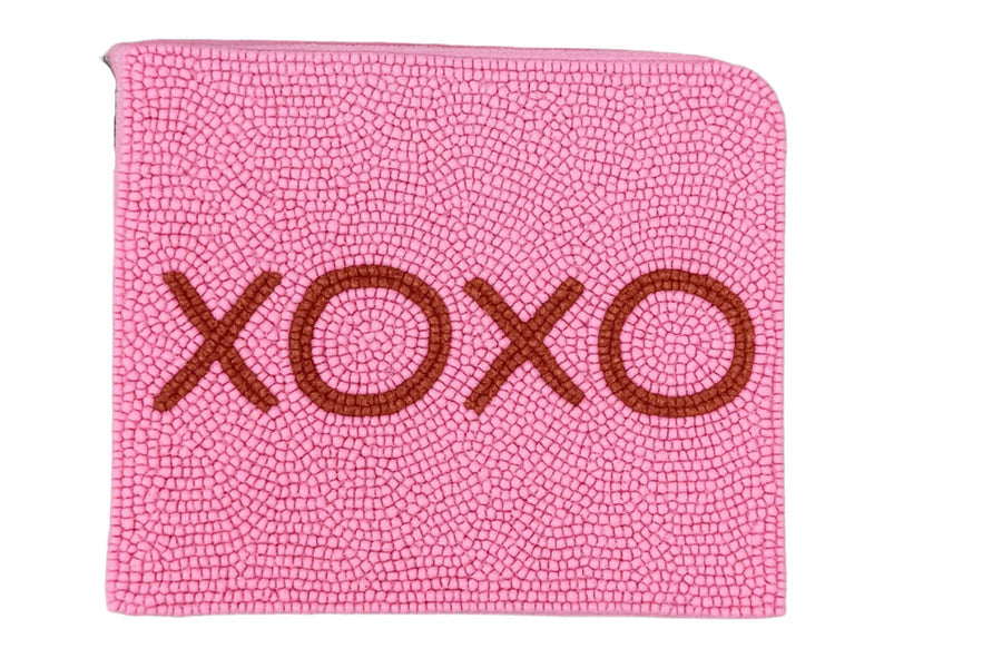 XOXO Pink Beaded Coin Purse