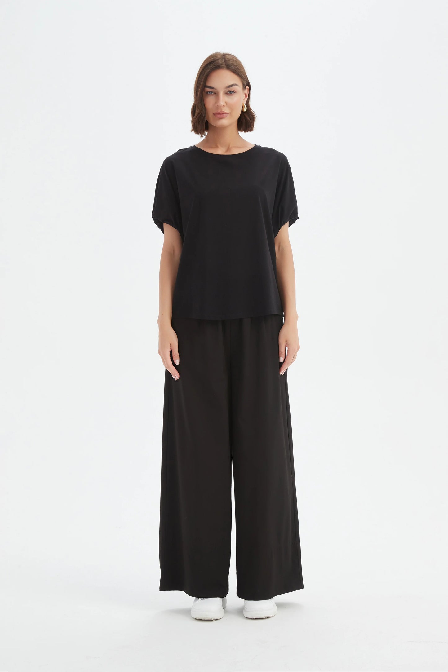 Bubble Sleeve Tee - Black