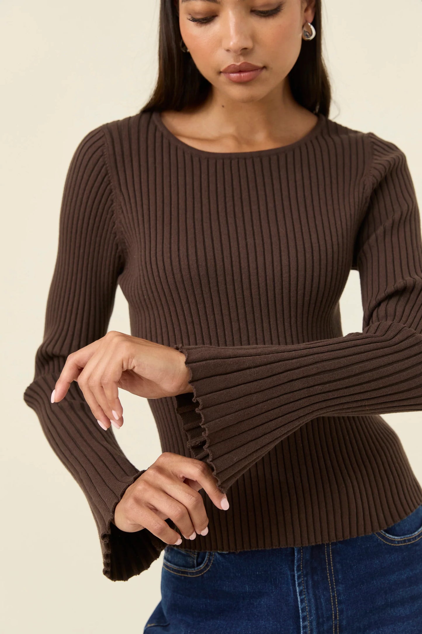 Darby Knit Top Chocolate