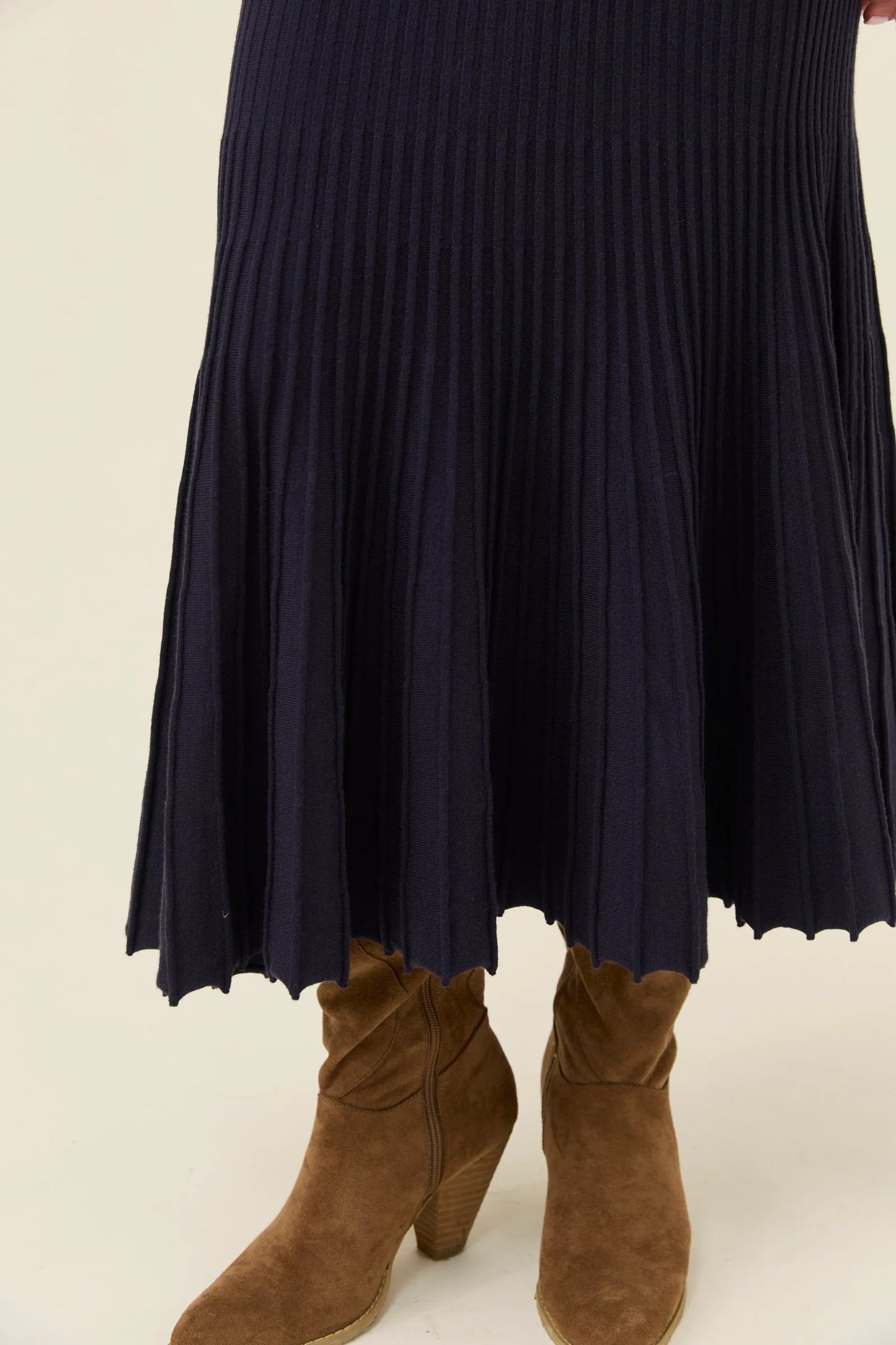 Nell Knit Skirt - Navy